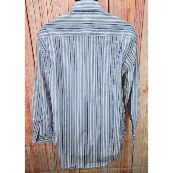 Johnston & Murphy Mens Easy Care Striped Long-Sleeve Dress Shirt Medium - Picture 2 of 8